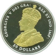 20 Dollars In the name of George V; The Second Battle of Ypres obverse image