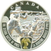 20 Dollars In the name of George V; The Second Battle of Ypres, Canada, 2015 reverse image