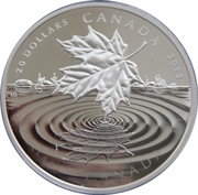 20 Dollars - Elizabeth II Maple Leaf Reflection, Canada, 2015 reverse image