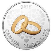 20 Dollars - Elizabeth II Wedding, Canada, 2015 reverse image