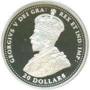 20 Dollars In the name of George V; Transcontinental Railroad obverse image
