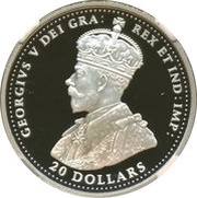 20 Dollars In the name of George V; In Flanders Fields obverse image