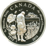 20 Dollars In the name of George V; In Flanders Fields, Canada, 2015 reverse image