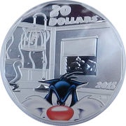 20 Dollars - Elizabeth II Sylvester the cat, Canada, 2015 reverse image