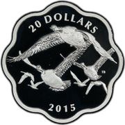 20 Dollars - Elizabeth II Masters of the air; Canada Goose, Canada, 2015 reverse image