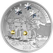 20 Dollars - Elizabeth II Holiday Reindeer, Canada, 2015 reverse image