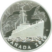 20 Dollars In the name of George V; Patrol Against U-Boats, Canada, 2016 reverse image
