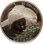 20 Dollars - Elizabeth II Baby Porcupine, Canada, 2016 reverse image