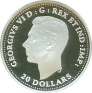 20 Dollars In the name of George VI; Battle of Hong Kong obverse image