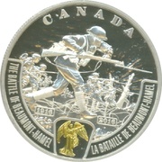 20 Dollars In the name of George V; Battle of Beaumont-Hamel, Canada, 2016 reverse image