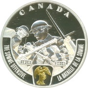20 Dollars In the name of George V; The Somme Offensive, Canada, 2016 reverse image