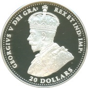 20 Dollars In the name of George V; Royal Aircraft Factory S.E.5A obverse image