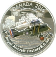 20 Dollars In the name of George V; Royal Aircraft Factory S.E.5A, Canada, 2016 reverse image