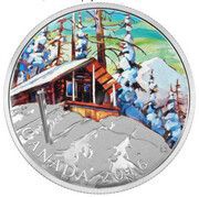 20 Dollars - Elizabeth II Ski Chalet, Canada, 2016 reverse image