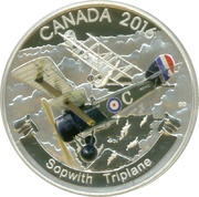 20 Dollars In the name of George V; Sopwith Triplane, Canada, 2016 reverse image