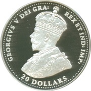 20 Dollars In the name of George V; Curtiss H-12 obverse image