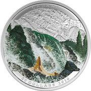 20 Dollars - Elizabeth II Salmon, Canada, 2016 reverse image
