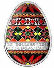 20 Dollars - Elizabeth II Traditional Ukrainian Pysanka, Canada, 2016 reverse image