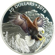 20 Dollars - Elizabeth II Baronial Bald Eagle, Canada, 2016 reverse image