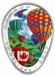20 Dollars - Elizabeth II Hot Air Balloons, Canada, 2017 reverse image