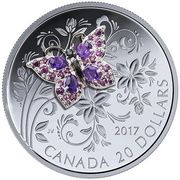 20 Dollars - Elizabeth II Butterfly, Canada, 2017 reverse image