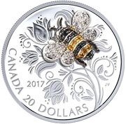 20 Dollars - Elizabeth II Bee, Canada, 2017 reverse image