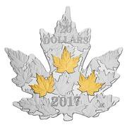 20 Dollars - Elizabeth II Canadian Maple Leaf; plated, Canada, 2017 reverse image