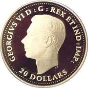 20 Dollars In the name of George VI; Battle of Dieppe obverse image