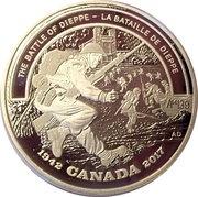 20 Dollars In the name of George VI; Battle of Dieppe, Canada, 2017 reverse image