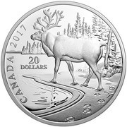 20 Dollars - Elizabeth II Woodland Caribou, Canada, 2017 reverse image