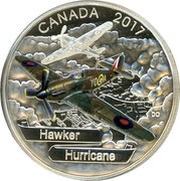 20 Dollars In the name of George VI; Hawker Hurricane, Canada, 2017 reverse image