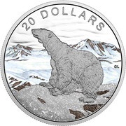 20 Dollars - Elizabeth II Polar Bear, Canada, 2017 reverse image