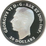20 Dollars In the name of George VI; Avro Anson Bomber obverse image