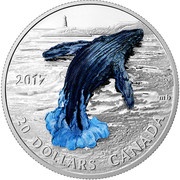 20 Dollars - Elizabeth II Breaching Whale, Canada, 2017 reverse image