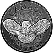 20 Dollars - Elizabeth II Barn Owl reverse image