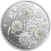20 Dollars - Elizabeth II Pearl Flowers, Canada, 2017 reverse image