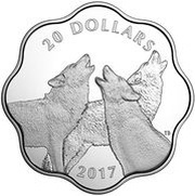 20 Dollars - Elizabeth II Masters of the land; The Timber Wolf, Canada, 2017 reverse image