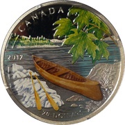 20 Dollars - Elizabeth II Canoe in a serene landscape, Canada, 2017 reverse image