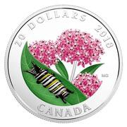 20 Dollars - Elizabeth II Monarch Caterpillar, Canada, 2018 reverse image