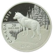 20 Dollars - Elizabeth II Nature's Impressions - Wolf, Canada, 2018 reverse image