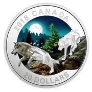 20 Dollars - Elizabeth II Grey Wolves, Canada, 2018 reverse image