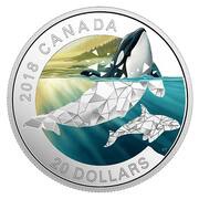 20 Dollars - Elizabeth II Orcas, Canada, 2018 reverse image