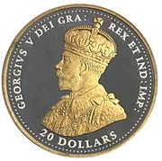 20 Dollars In the name of George VI; WWI - Canada obverse image
