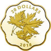 20 Dollars - Elizabeth II Iconic Maple Leaves, Canada, 2018 reverse image