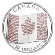 20 Dollars - Elizabeth II Canadian Flag, Canada, 2018 reverse image