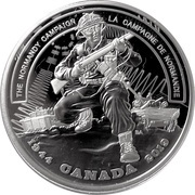 20 Dollars In the name of George VI; The Normandy Campaign, Canada, 2019 reverse image