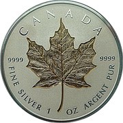 20 Dollars - Elizabeth II 40th Anniversary of the Gold Maple Leaf, Canada, 2019 reverse image