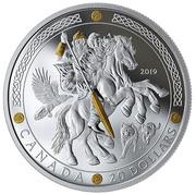 20 Dollars - Elizabeth II Norse Gods; Odin, Canada, 2019 reverse image