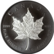 20 Dollars - Elizabeth II Incuse Silver Maple Leaf reverse image