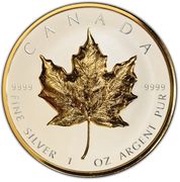20 Dollars In the name of Elizabeth II; Gilt Maple Leaf, Canada, 2023 reverse image